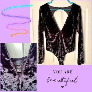 Victoria's Secret Black Velvet Bodysuit